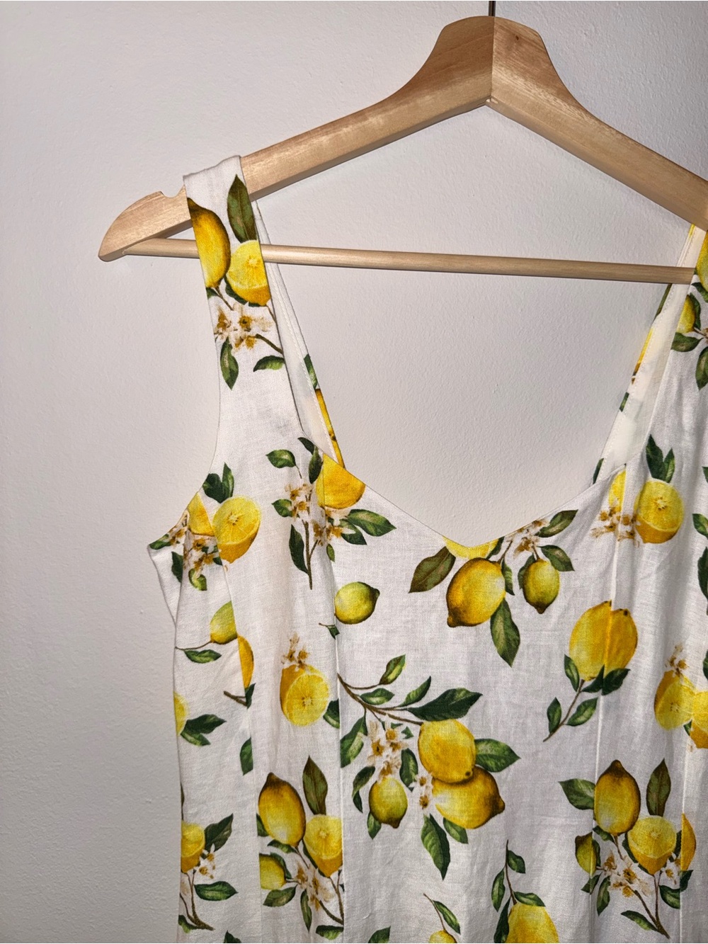 Cynthia Rowley White Midi Dress with Yellow Lemon Print - Picture 2 of 5